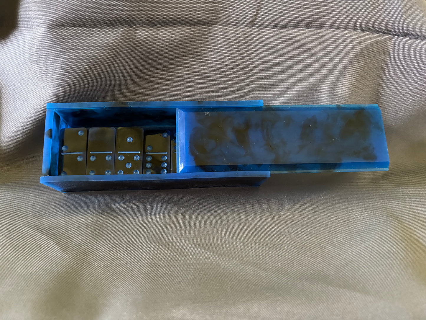 Kids Blue Marble Dominos with Case