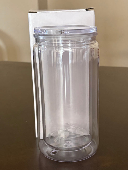 16oz Plastic Snow Globe Tumbler