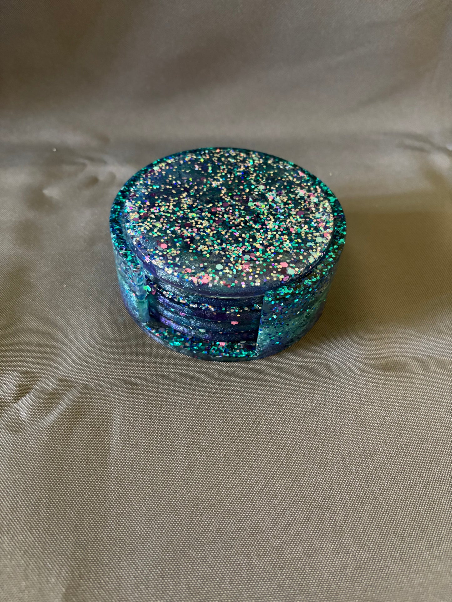 5 Piece Circle Coaster Set with holder