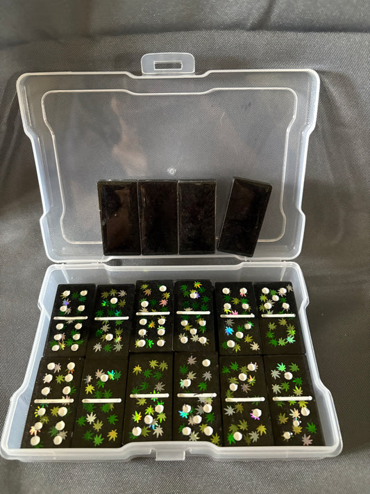 Black Dominos with 420 Confetti